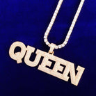 18K Gold Diamond Custom Varsity Font Pendant - Drip Culture Jewelry