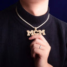18K Gold Diamond Custom Varsity Font Pendant - Drip Culture Jewelry