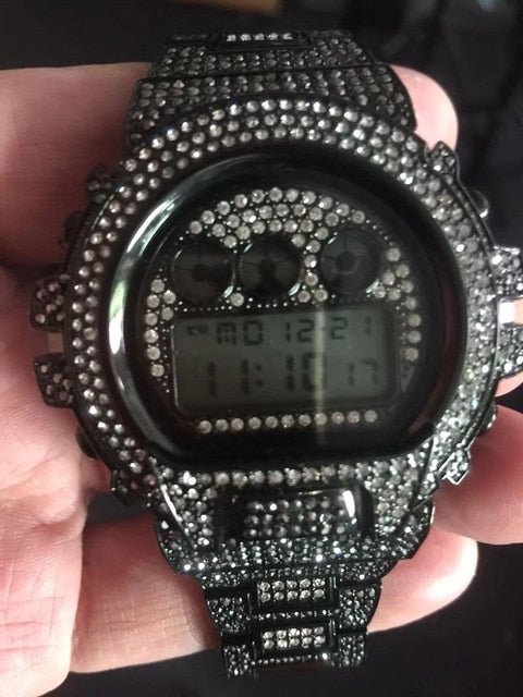 18K Gold Diamond Digital G Watch - Drip Culture Jewelry
