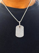 18K Gold Diamond Dog Tag - Drip Culture Jewelry