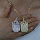 18K Gold Diamond Dog Tag - Drip Culture Jewelry