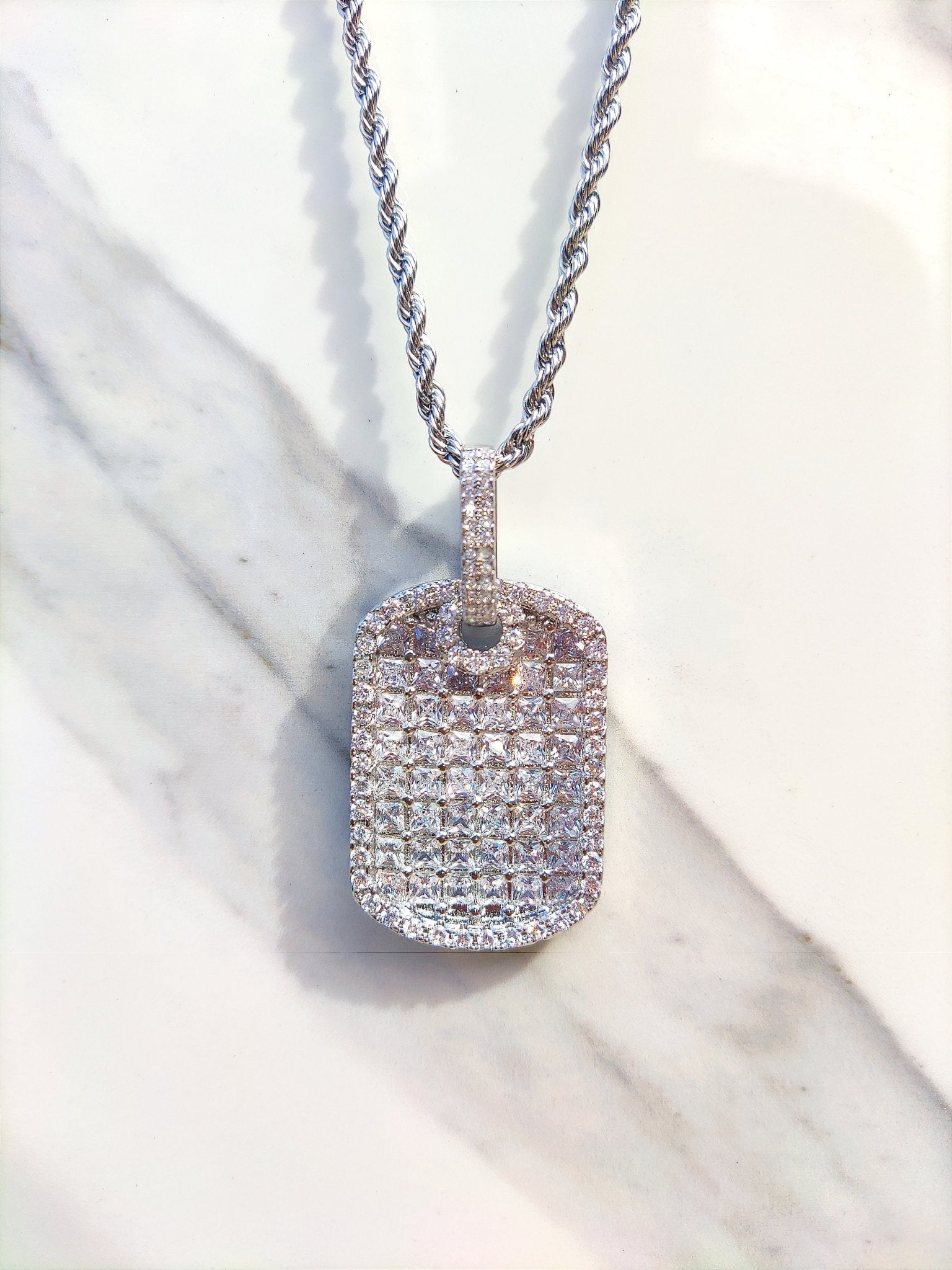 18K Gold Diamond Dog Tag - Drip Culture Jewelry