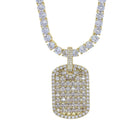 18K Gold Diamond Dog Tag - Drip Culture Jewelry