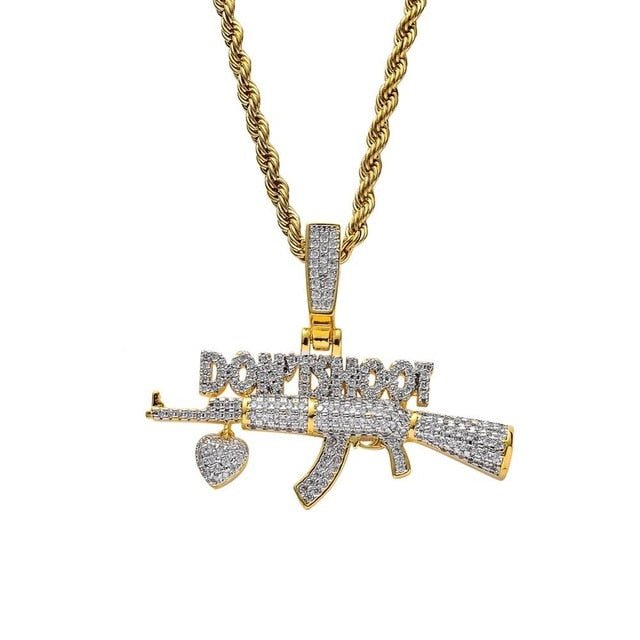 18K Gold Diamond Don't Shoot - Drip Culture Jewelry