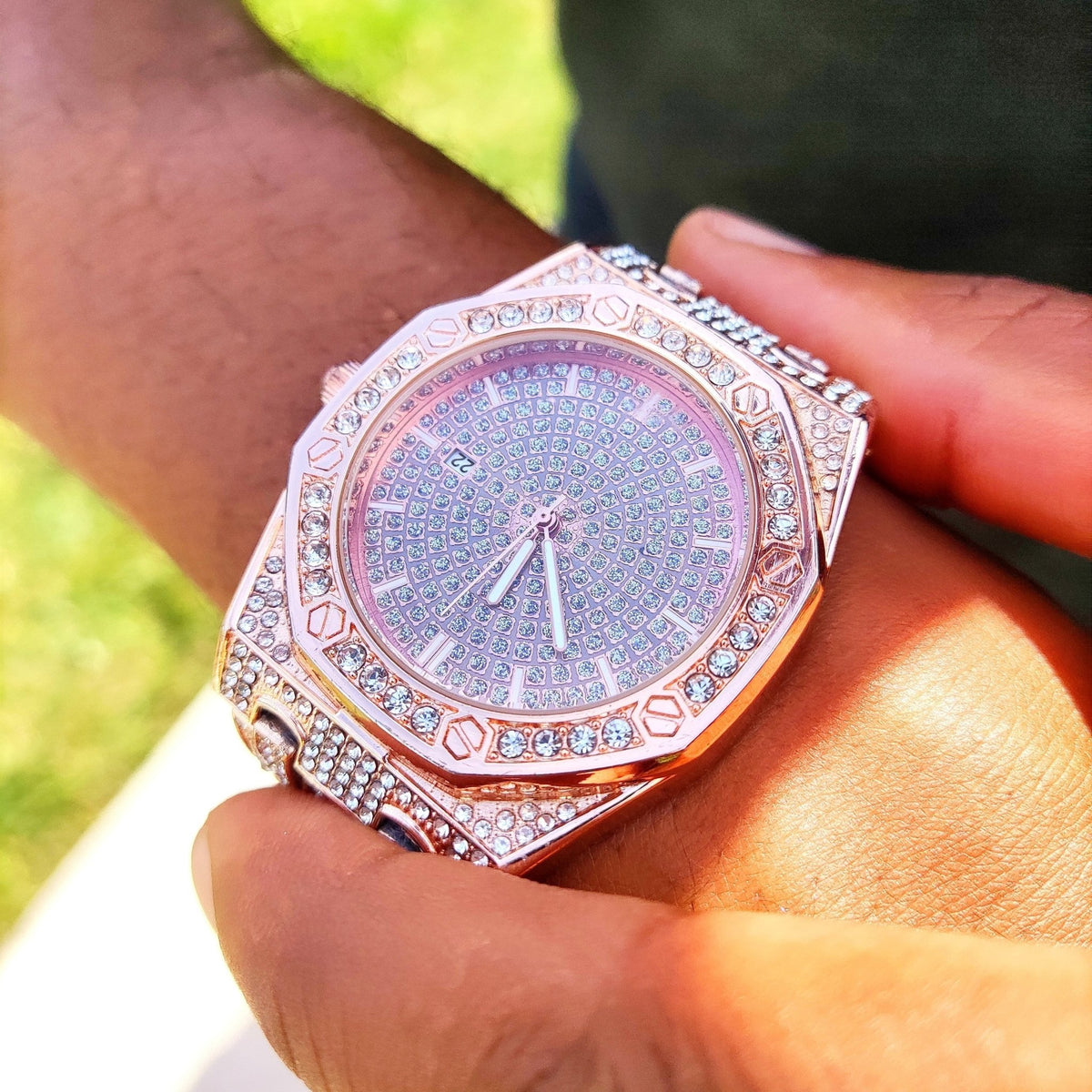 VODIK watch diamonds 18K Gold Diamond Drip Watch - Diamond Octagon watch - iced  main image 3
