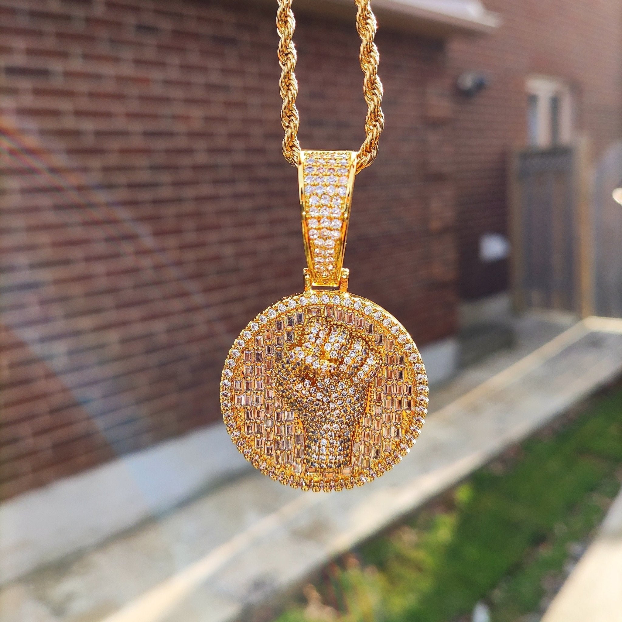 18k Gold Diamond Fist - Drip Culture Jewelry