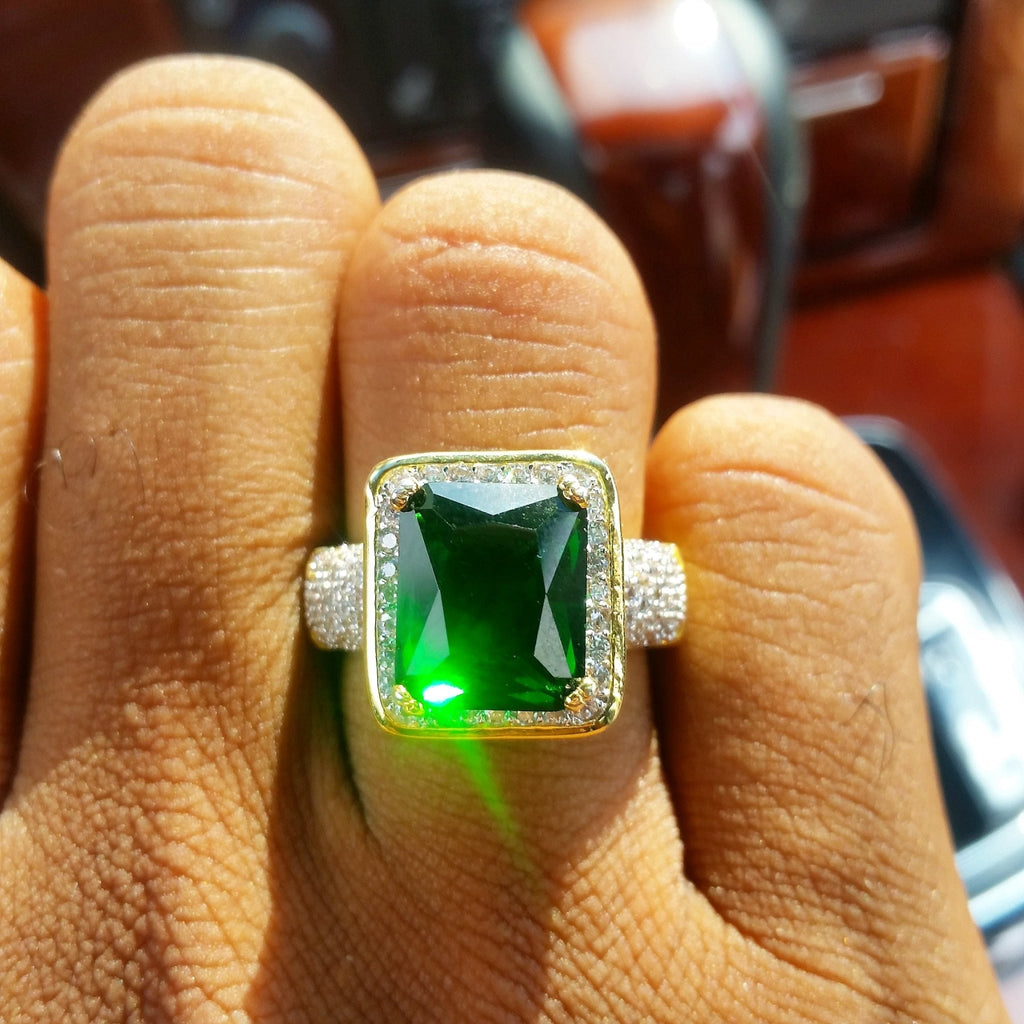 18K Gold Diamond Gemstone Ring - Drip Culture Jewelry