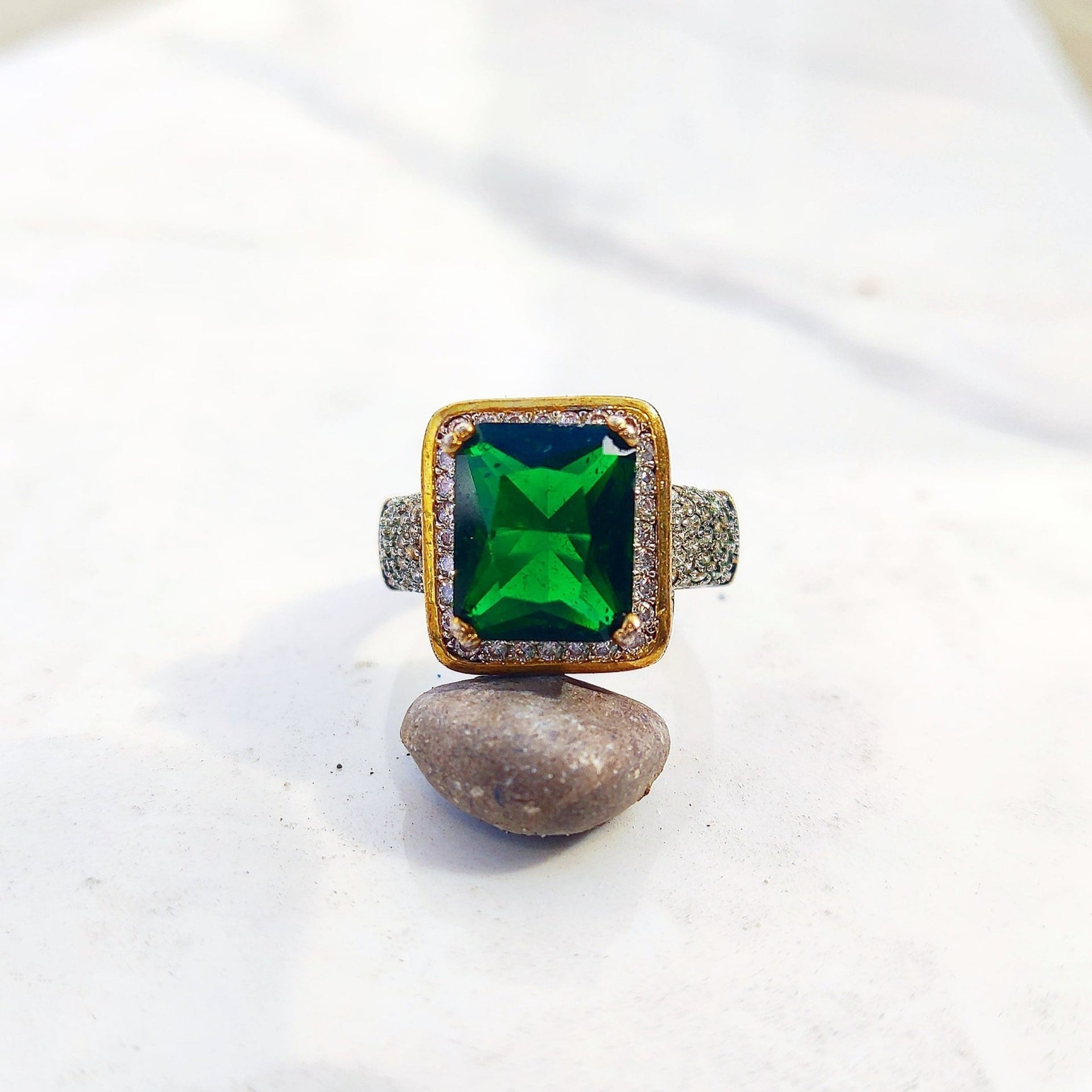 18K Gold Diamond Gemstone Ring – Drip Culture Jewelry