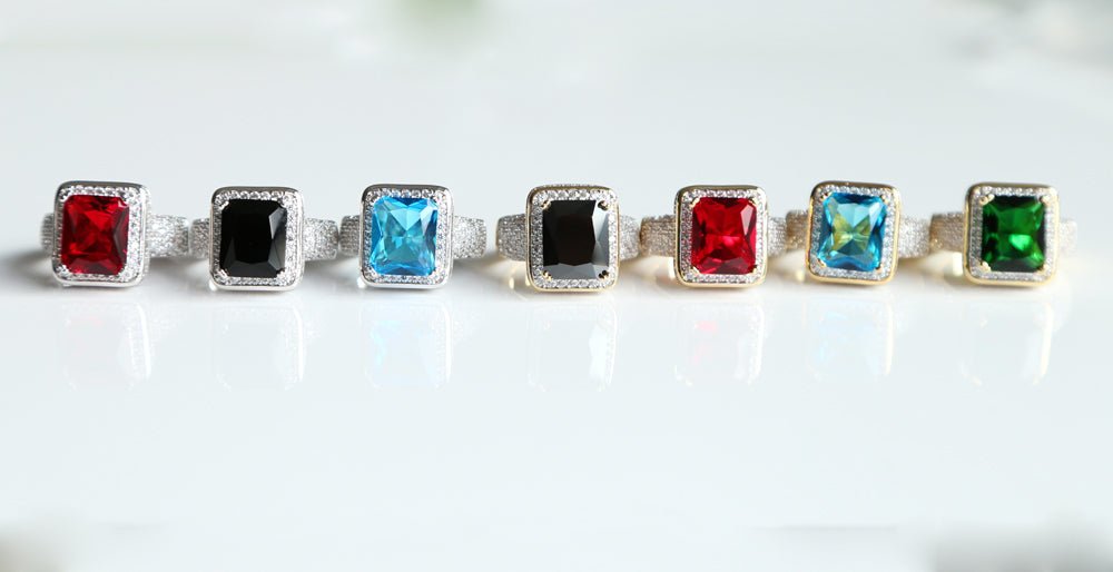 18K Gold Diamond Gemstone Ring - Drip Culture Jewelry