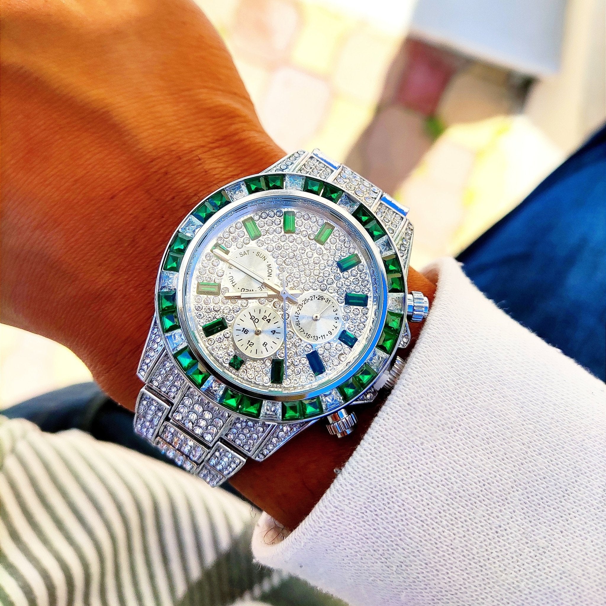 18k Gold Diamond & Gemstone Watch - Drip Culture Jewelry