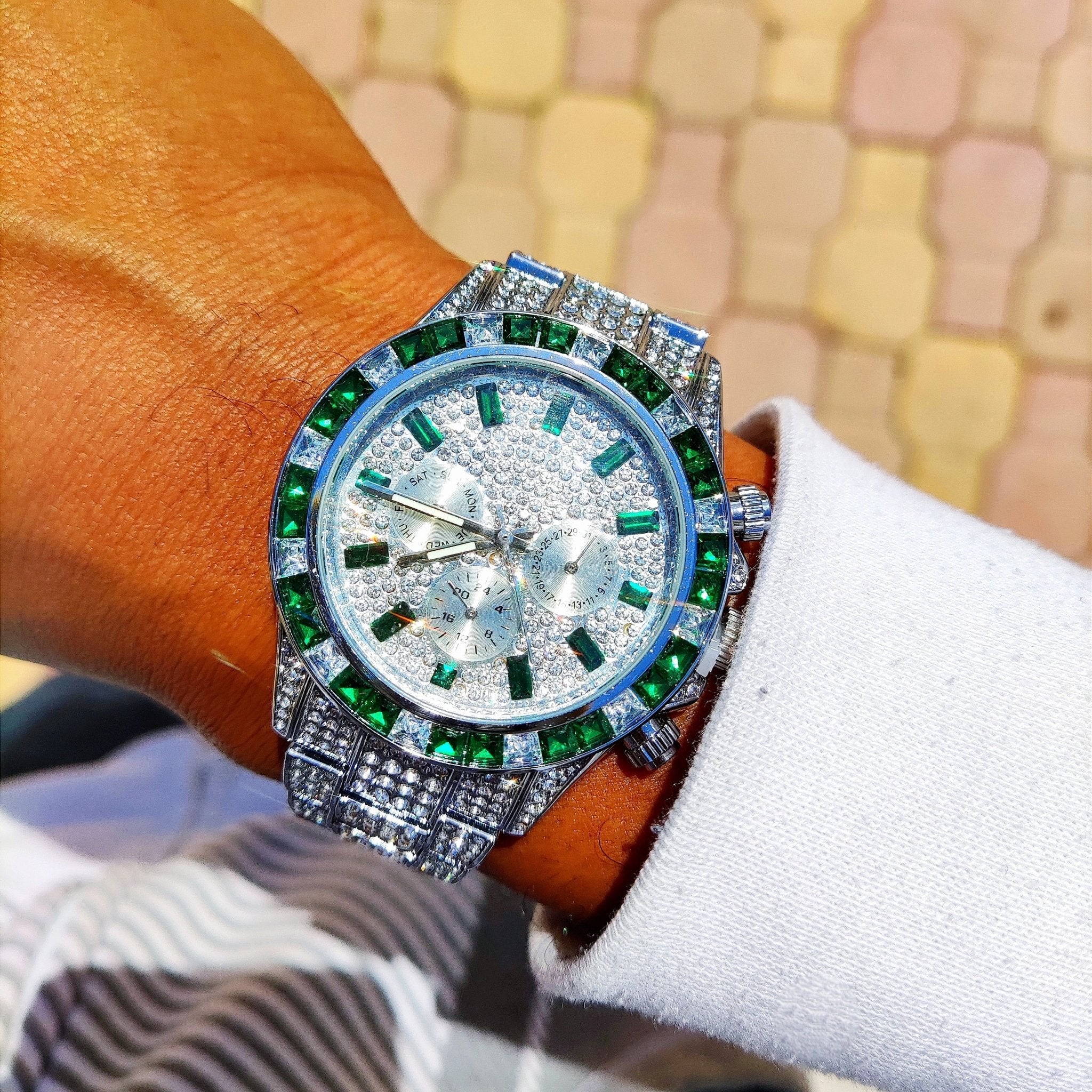 18k Gold Diamond & Gemstone Watch - Drip Culture Jewelry