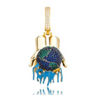18K Gold Diamond Globe - Drip Culture Jewelry