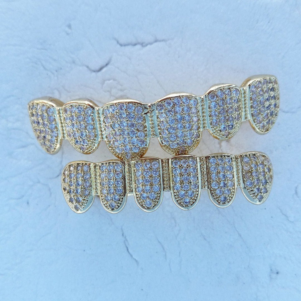 18K Gold Diamond Grillz - Drip Culture Jewelry