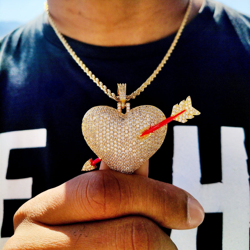18k Gold Diamond Heart N Arrow - Drip Culture Jewelry