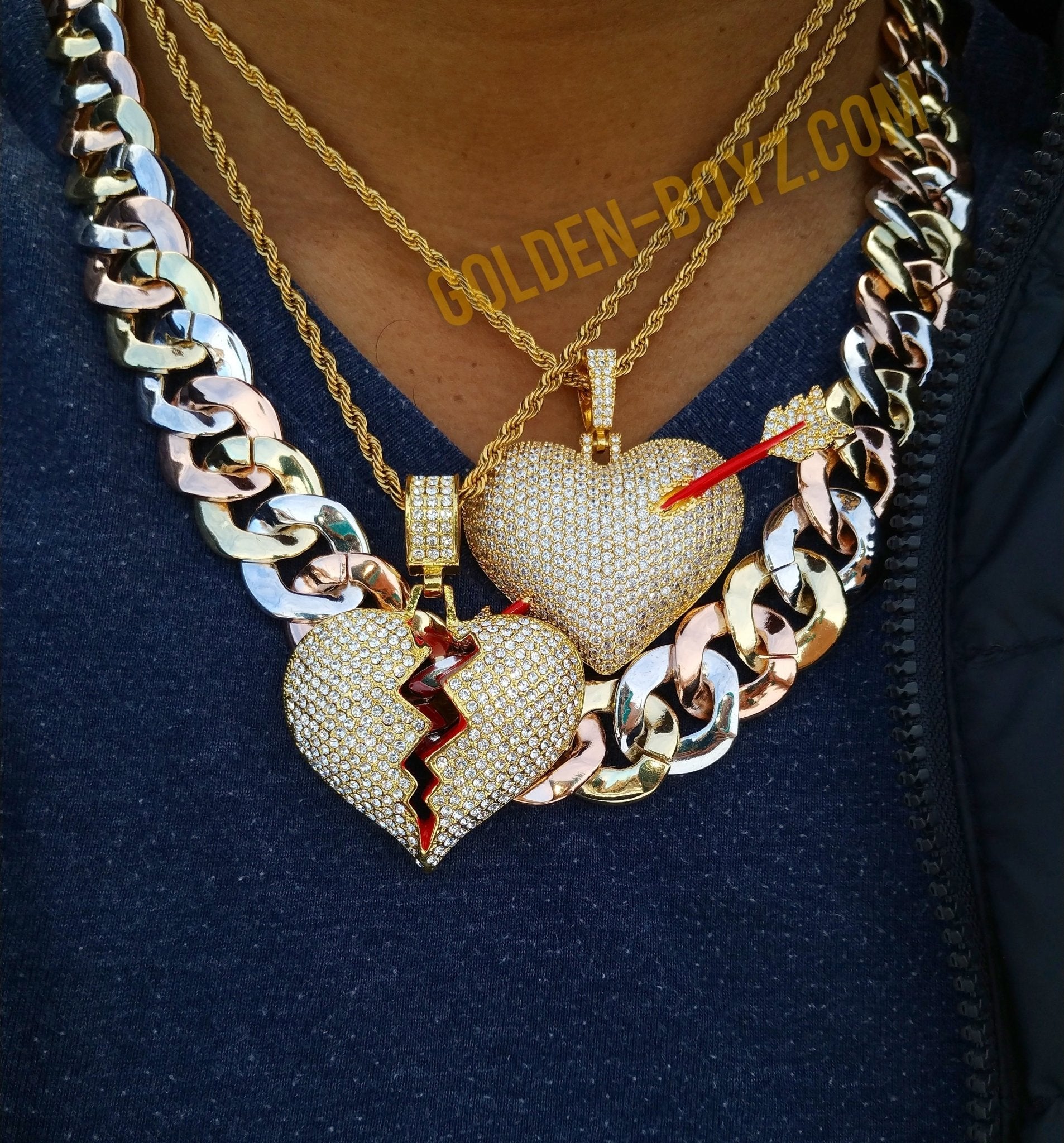 18k Gold Diamond Heart N Arrow - Drip Culture Jewelry