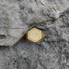 18K Gold Diamond Hexagon Ring - Drip Culture Jewelry