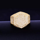 18K Gold Diamond Hexagon Ring - Drip Culture Jewelry