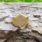 18K Gold Diamond Hexagon Ring - Drip Culture Jewelry