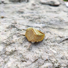18K Gold Diamond Hexagon Ring - Drip Culture Jewelry