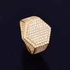 18K Gold Diamond Hexagon Ring - Drip Culture Jewelry