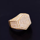 18K Gold Diamond Hexagon Ring - Drip Culture Jewelry