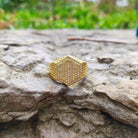 18K Gold Diamond Hexagon Ring - Drip Culture Jewelry