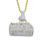 18k Gold Diamond In My Bag Pendant - Drip Culture Jewelry