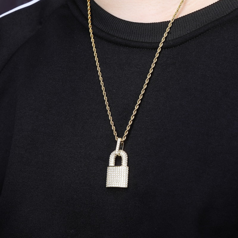 18K Gold Diamond Lock - Drip Culture Jewelry