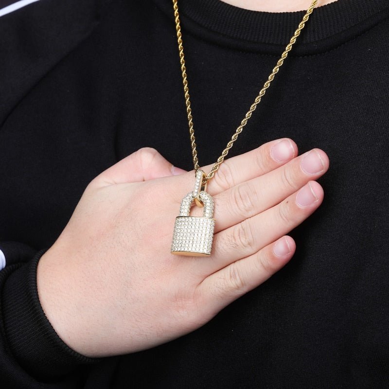 18K Gold Diamond Lock - Drip Culture Jewelry