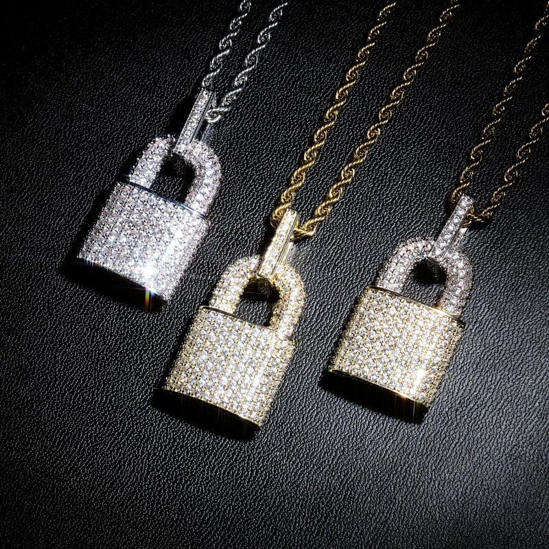 18K Gold Diamond Lock - Drip Culture Jewelry