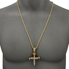 18k Gold Diamond Nail Cross - Drip Culture Jewelry