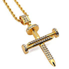 18k Gold Diamond Nail Cross - Drip Culture Jewelry
