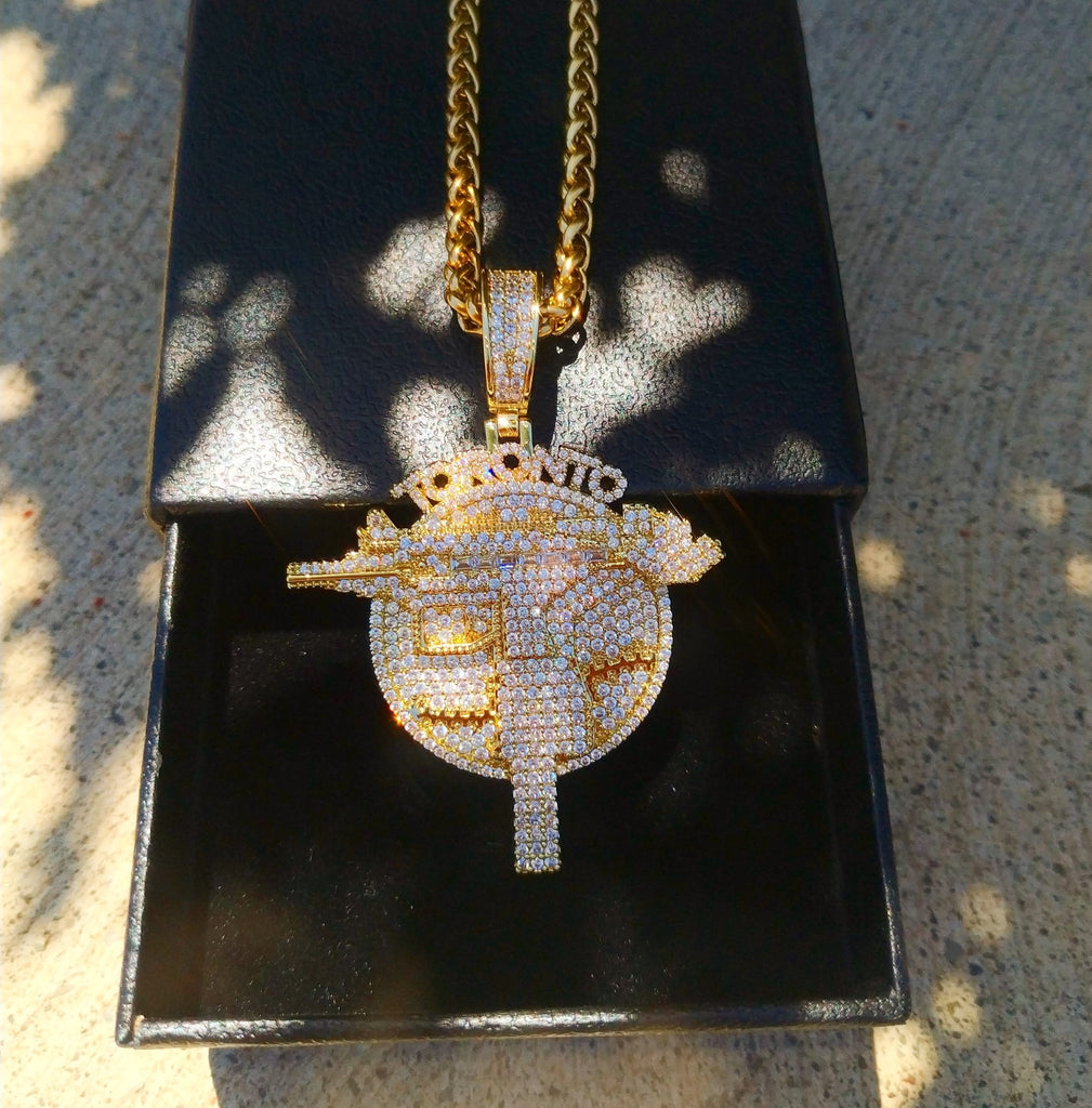 18K Gold Diamond New T.O Uzi - Drip Culture Jewelry