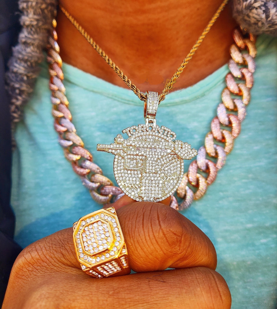 18K Gold Diamond New T.O Uzi - Drip Culture Jewelry