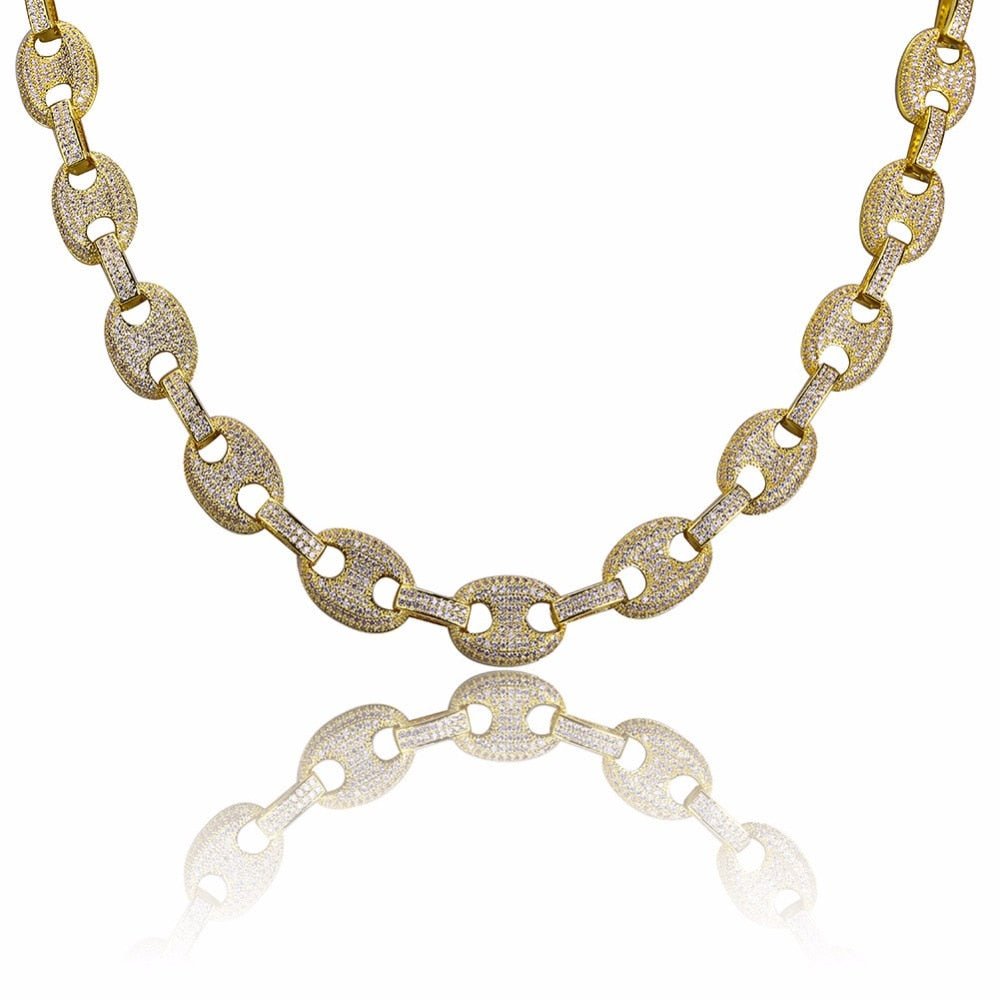 18K Gold Diamond Oval Link Chain - Drip Culture Jewelry