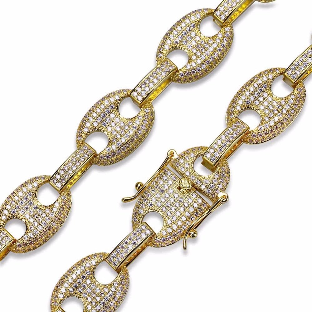 18K Gold Diamond Oval Link Chain - Drip Culture Jewelry