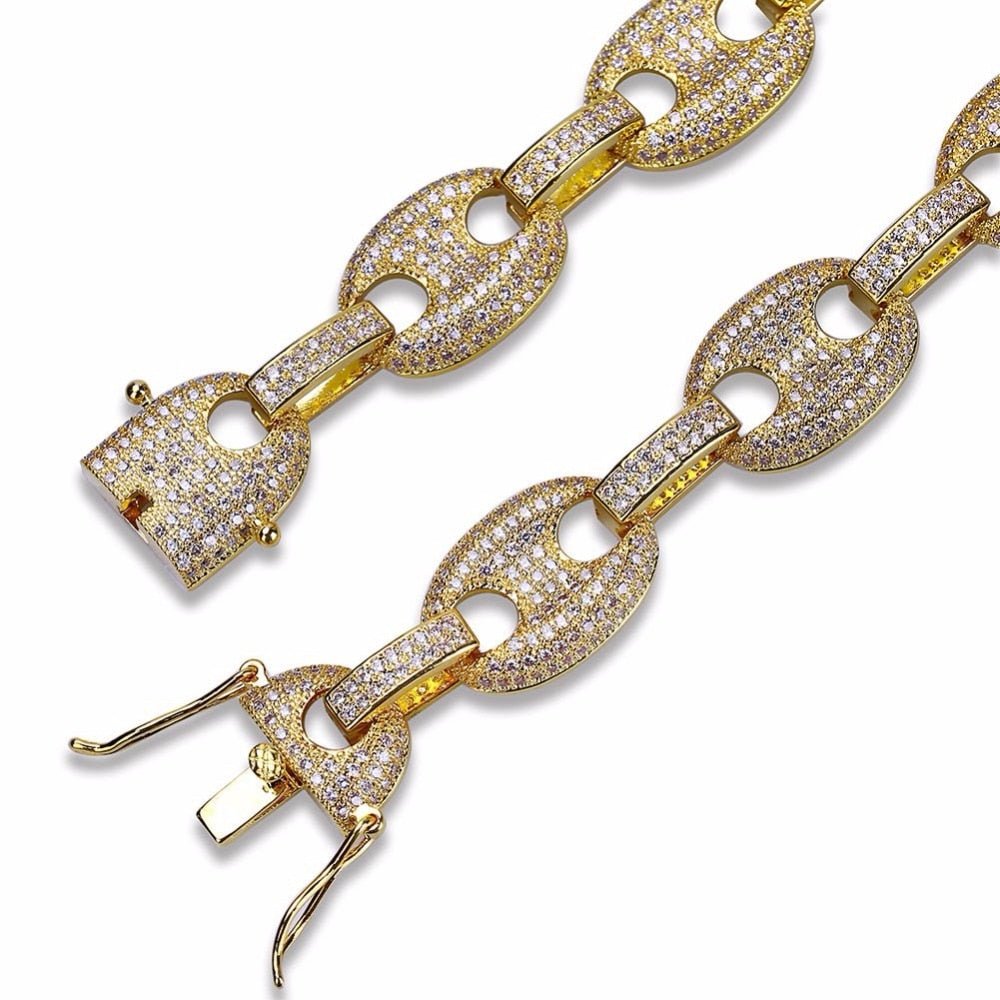18K Gold Diamond Oval Link Chain - Drip Culture Jewelry