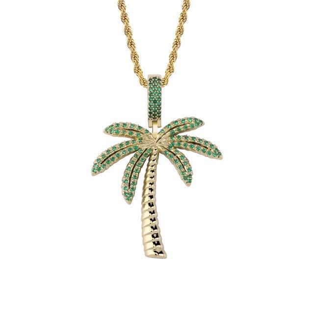18K Gold Diamond Palm Tree - Drip Culture Jewelry