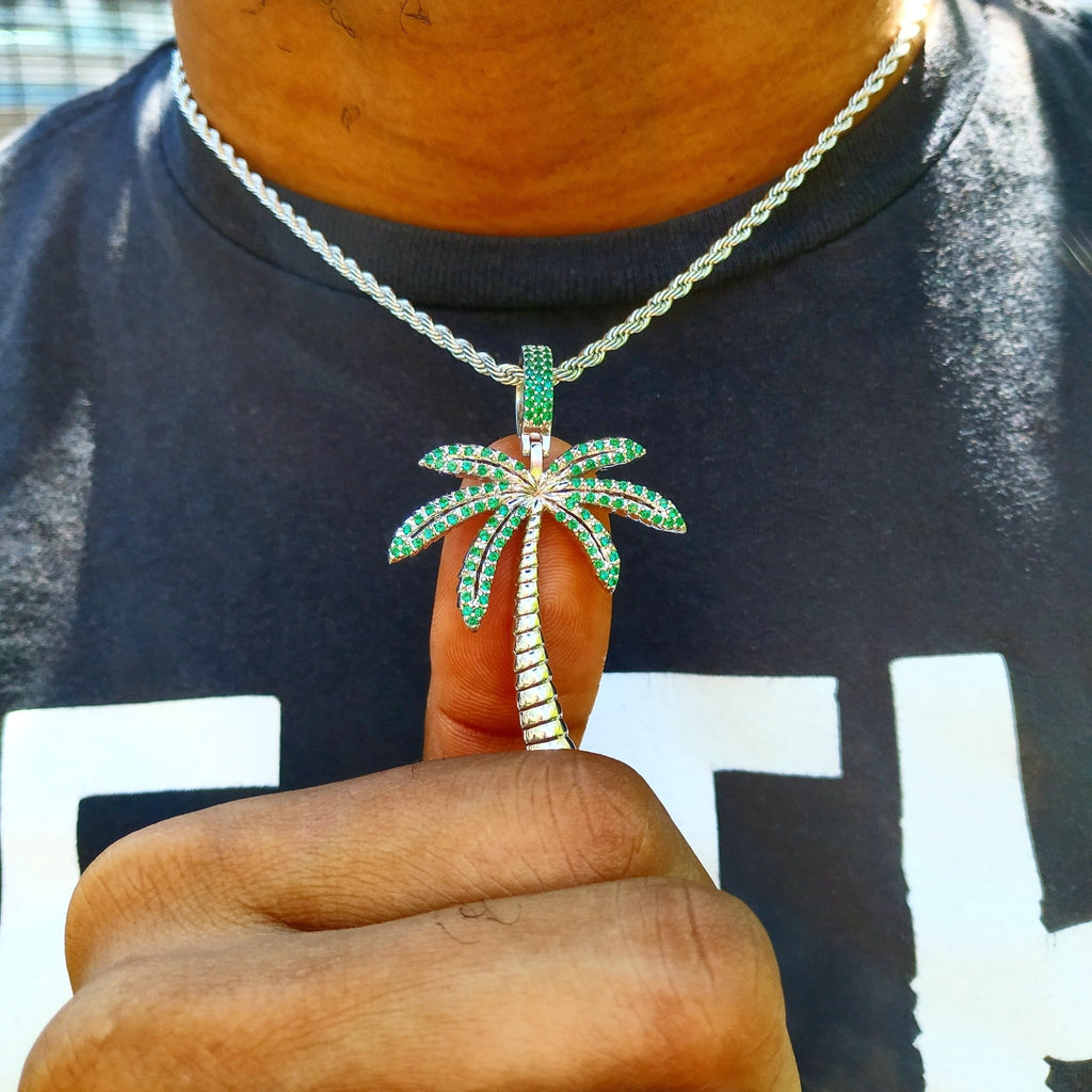 18K Gold Diamond Palm Tree - Drip Culture Jewelry