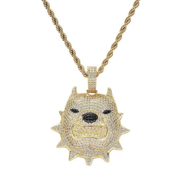 18K Gold Diamond Pitbull - Drip Culture Jewelry