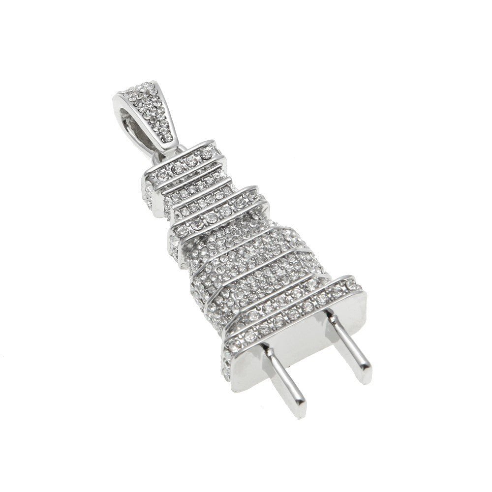 18k Gold Diamond Plug Pendant - Drip Culture Jewelry