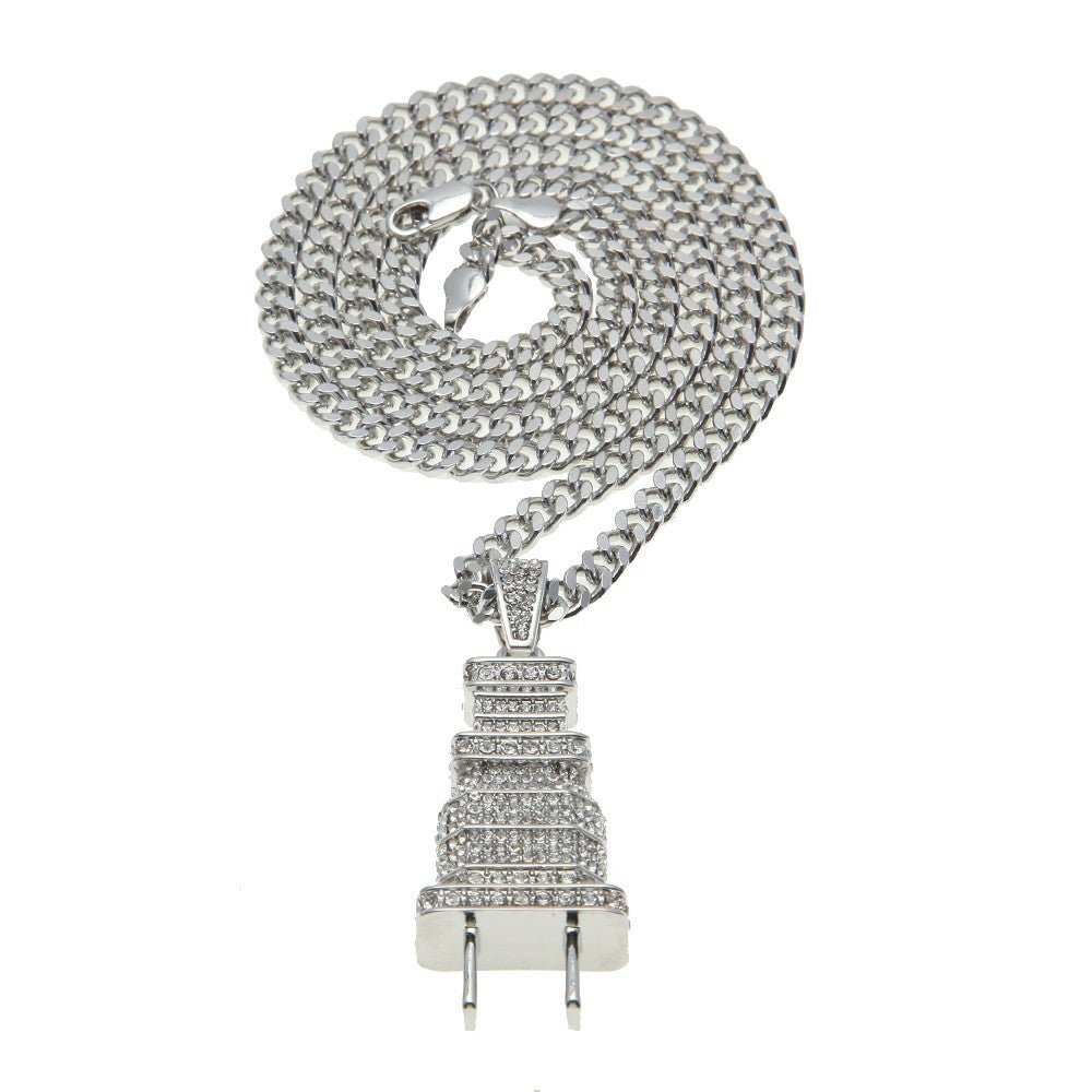18k Gold Diamond Plug Pendant - Drip Culture Jewelry
