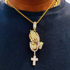 18K Gold Diamond Prayer Hands - Drip Culture Jewelry
