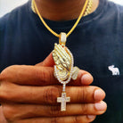 18K Gold Diamond Prayer Hands - Drip Culture Jewelry