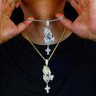18K Gold Diamond Prayer Hands - Drip Culture Jewelry