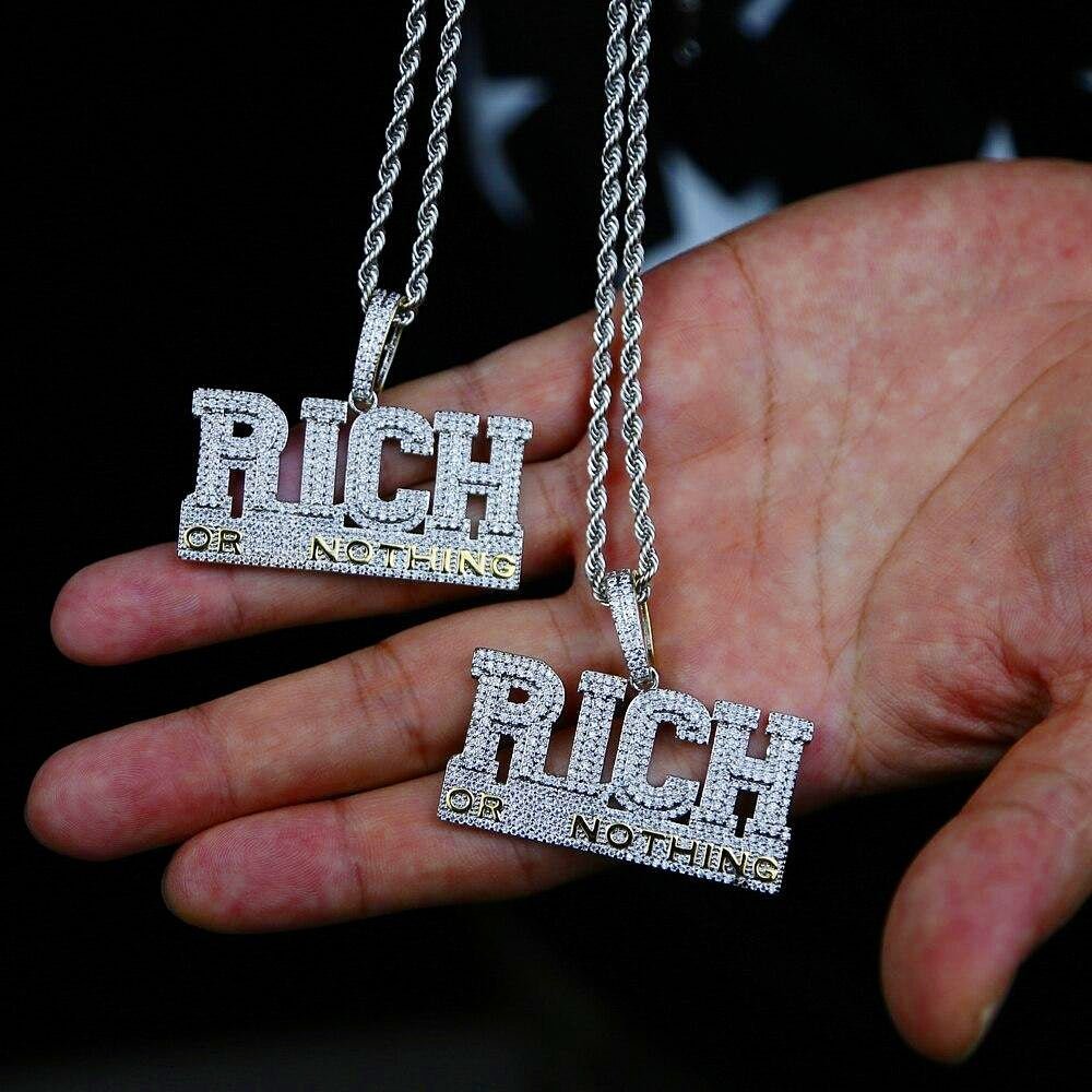 18K Gold Diamond Rich Or Nothing - Drip Culture Jewelry