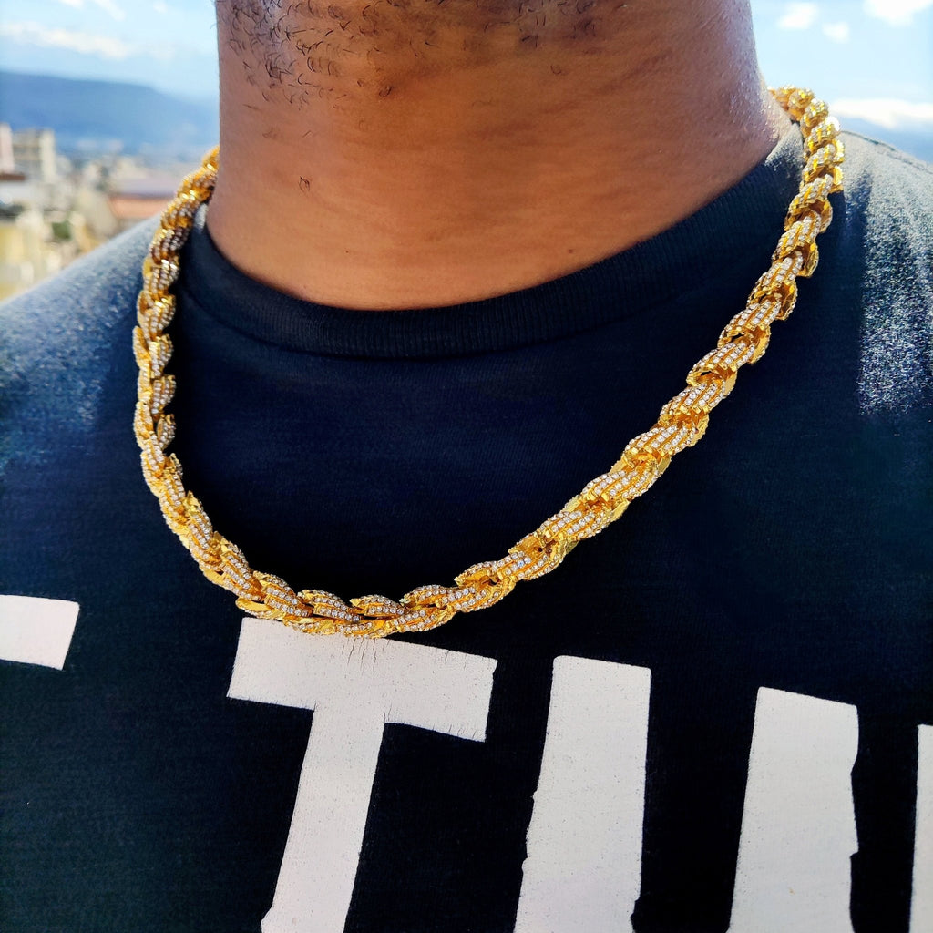 18K Gold Diamond Rope Chain - Drip Culture Jewelry