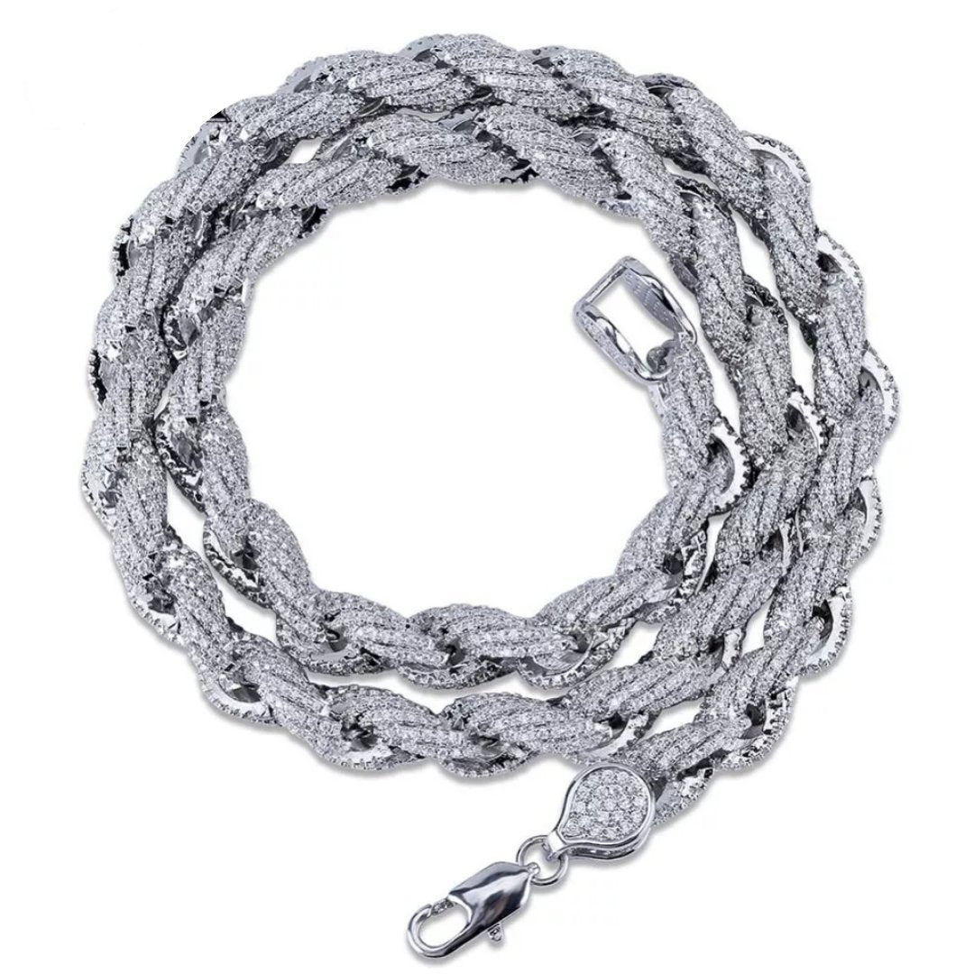 18K Gold Diamond Rope Chain - Drip Culture Jewelry