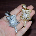 18K Gold Diamond Rose - Drip Culture Jewelry