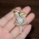 18K Gold Diamond Rose - Drip Culture Jewelry